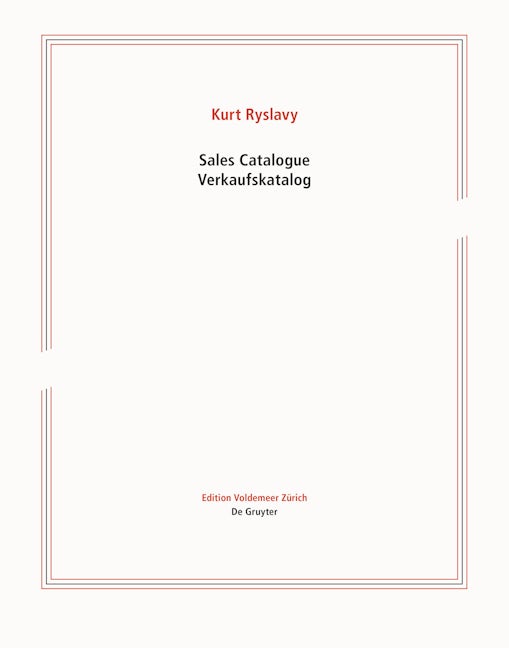 Book cover image for Sales Catalogue / Verkaufskatalog ISBN: 9783110723106